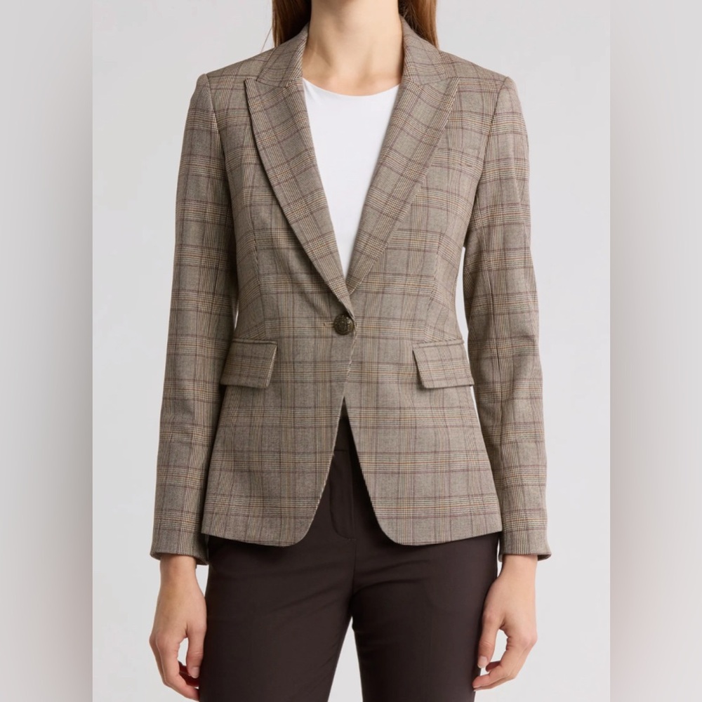 Veronica Beard (NWT $1100) - Brown Multi Cutaway Dickie Blazer Sz 4